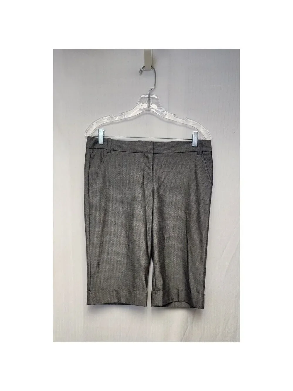 The Limited Herringbone Drew Fit Bermuda Casual Dress Shorts Color Gray Size 6